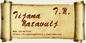 Tijana Matavulj vizit kartica